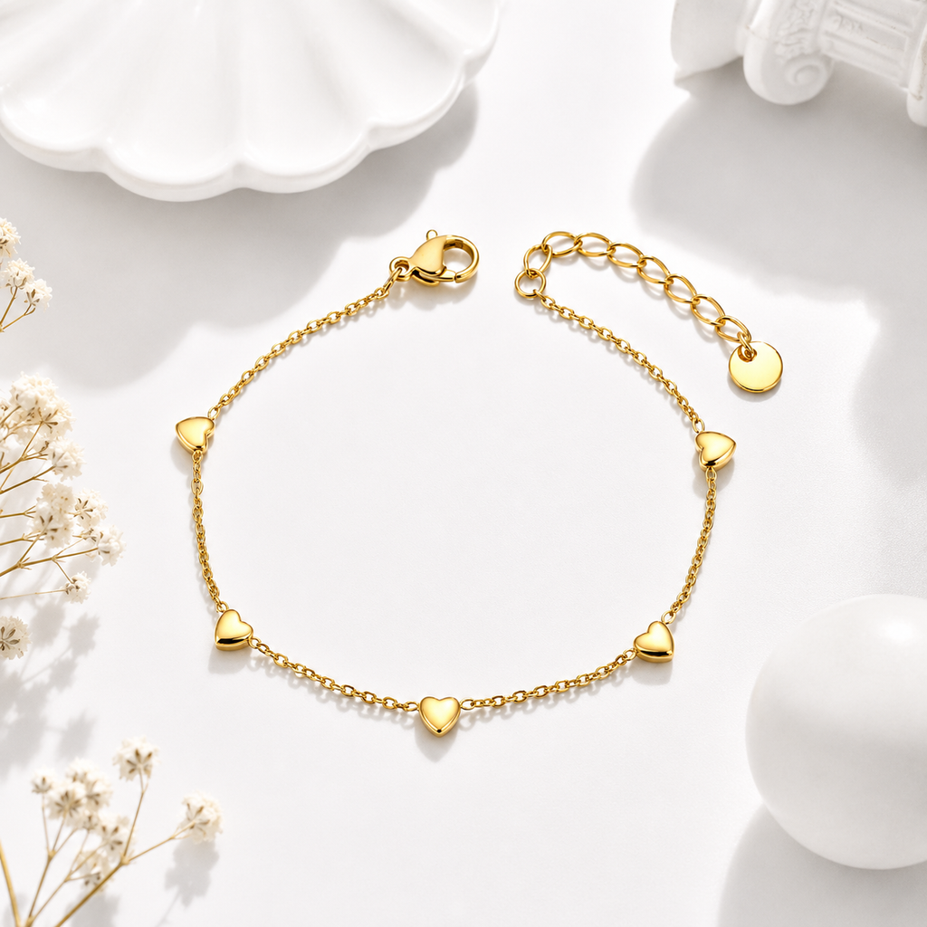 Dainty Heart Chain Bracelet