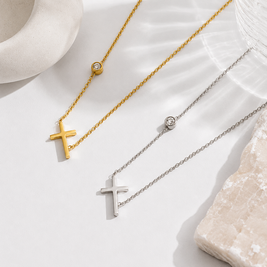 Elegant Cross Charm Necklace