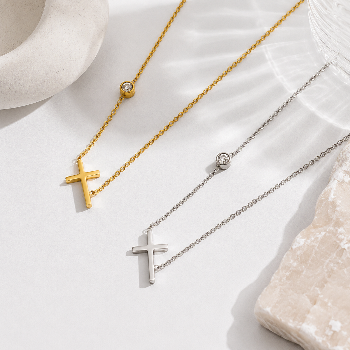 Elegant Cross Charm Necklace