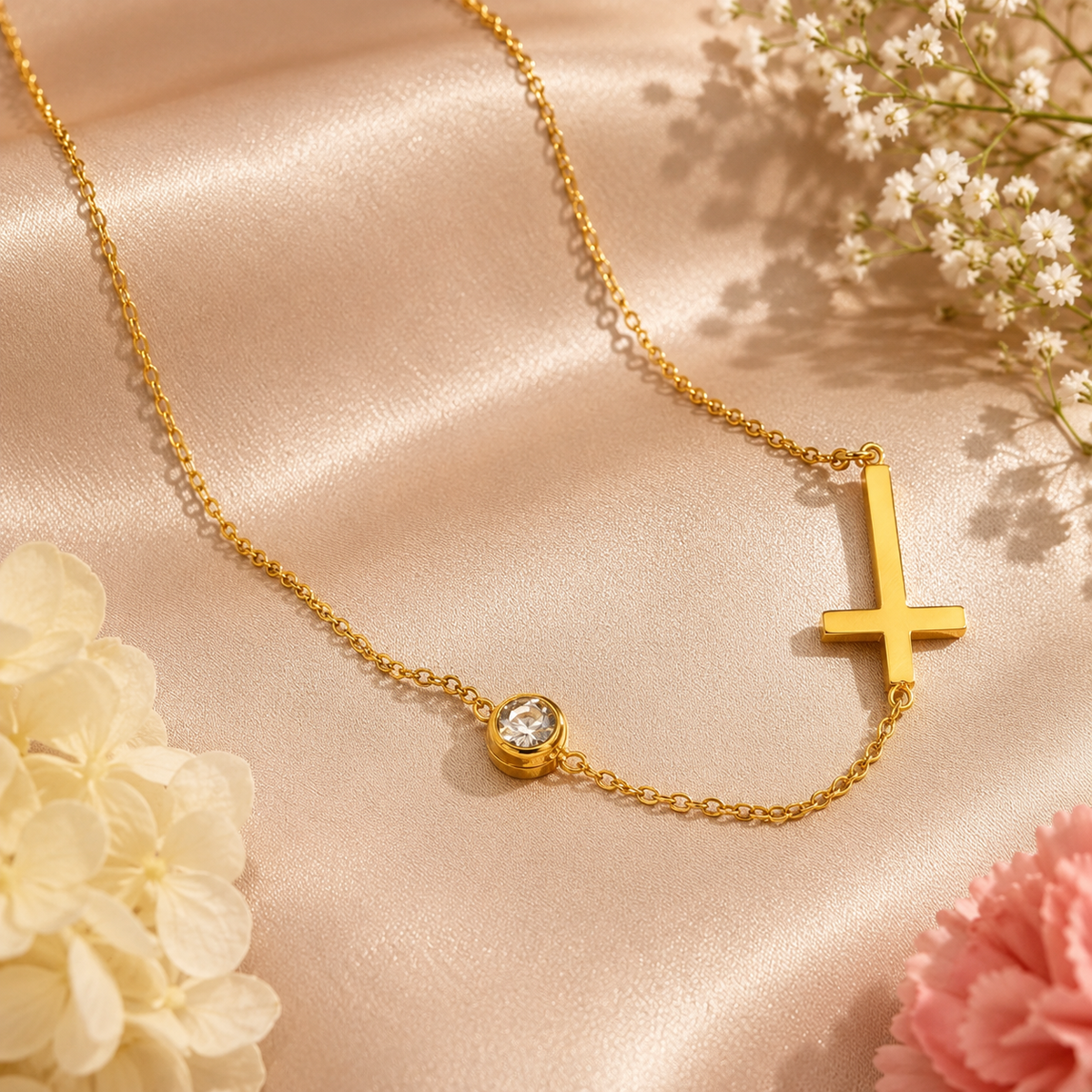 Elegant Cross Charm Necklace