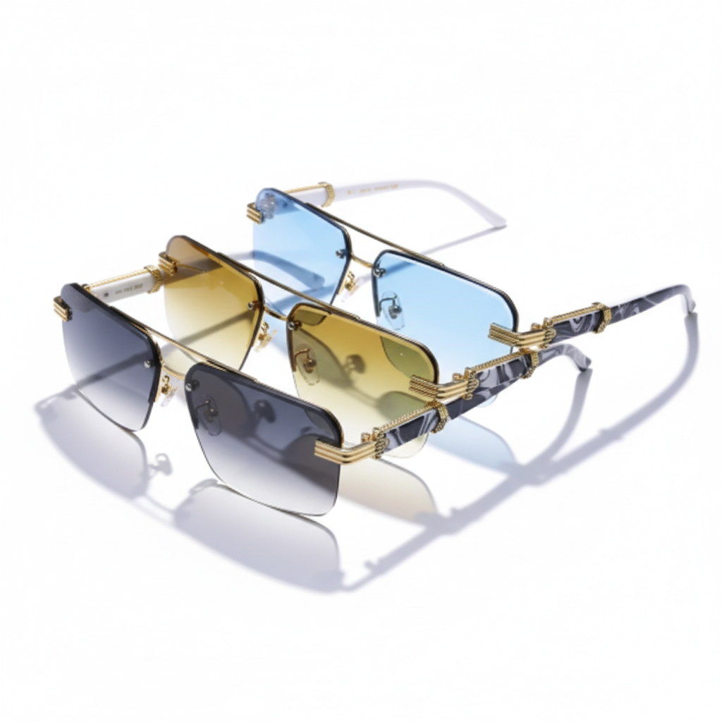OLOIU SunGlide Rimless Square Sunglasses