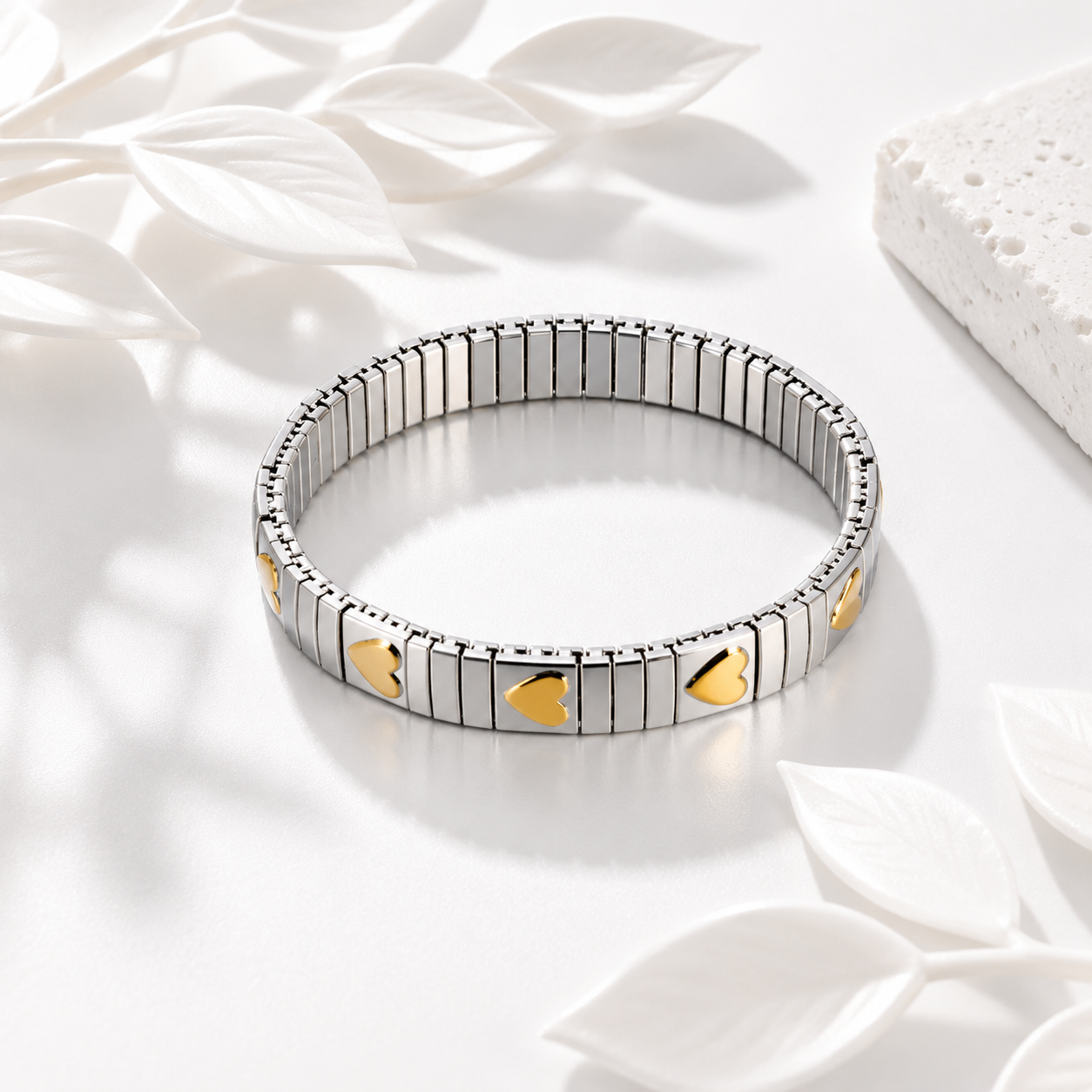 Golden Crystal Heart Bracelet