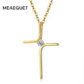 Cubic Zircon Cross Pendant Women Necklace Stainless Steel Charm CZ Stone Dainty Christian Jewelry Wholesale