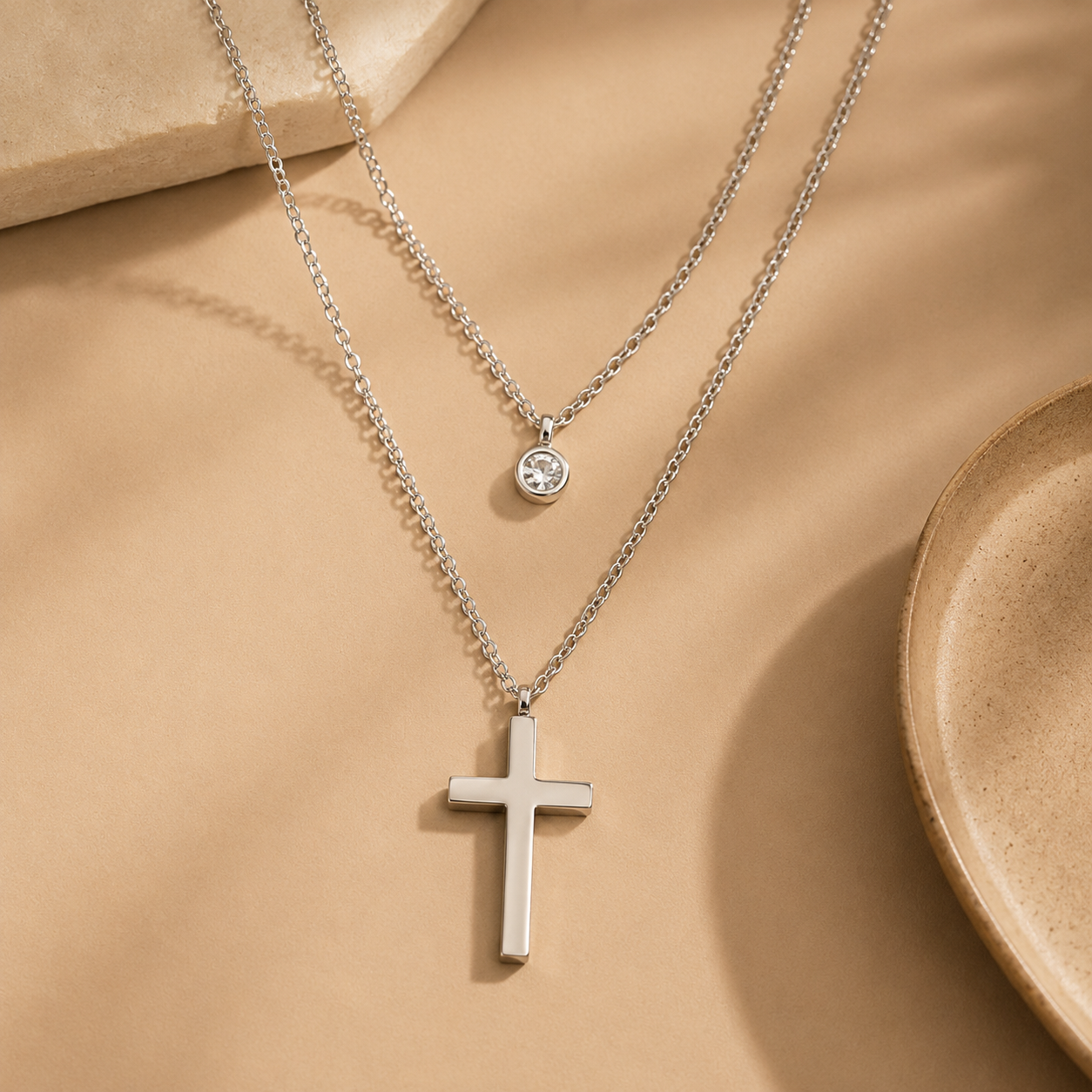 Layered Cross Necklace