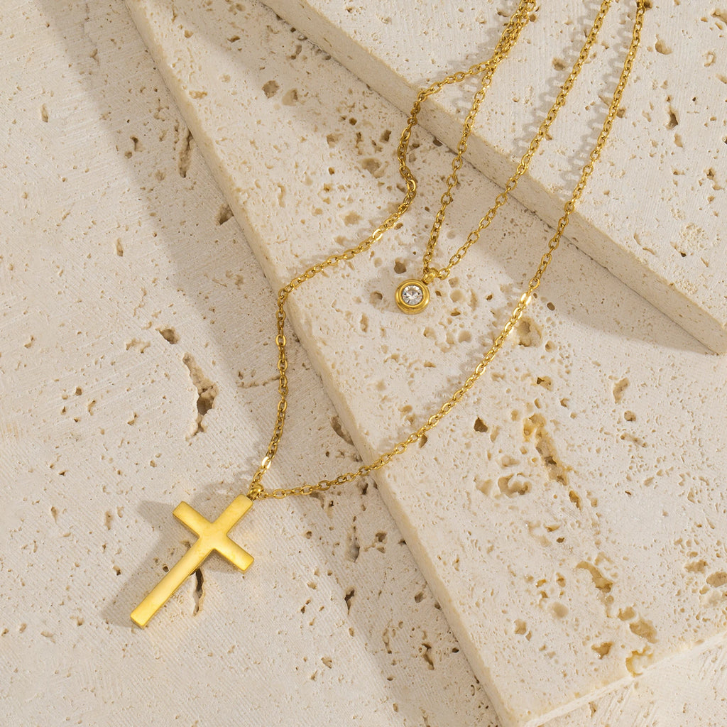 Layered Cross Necklace