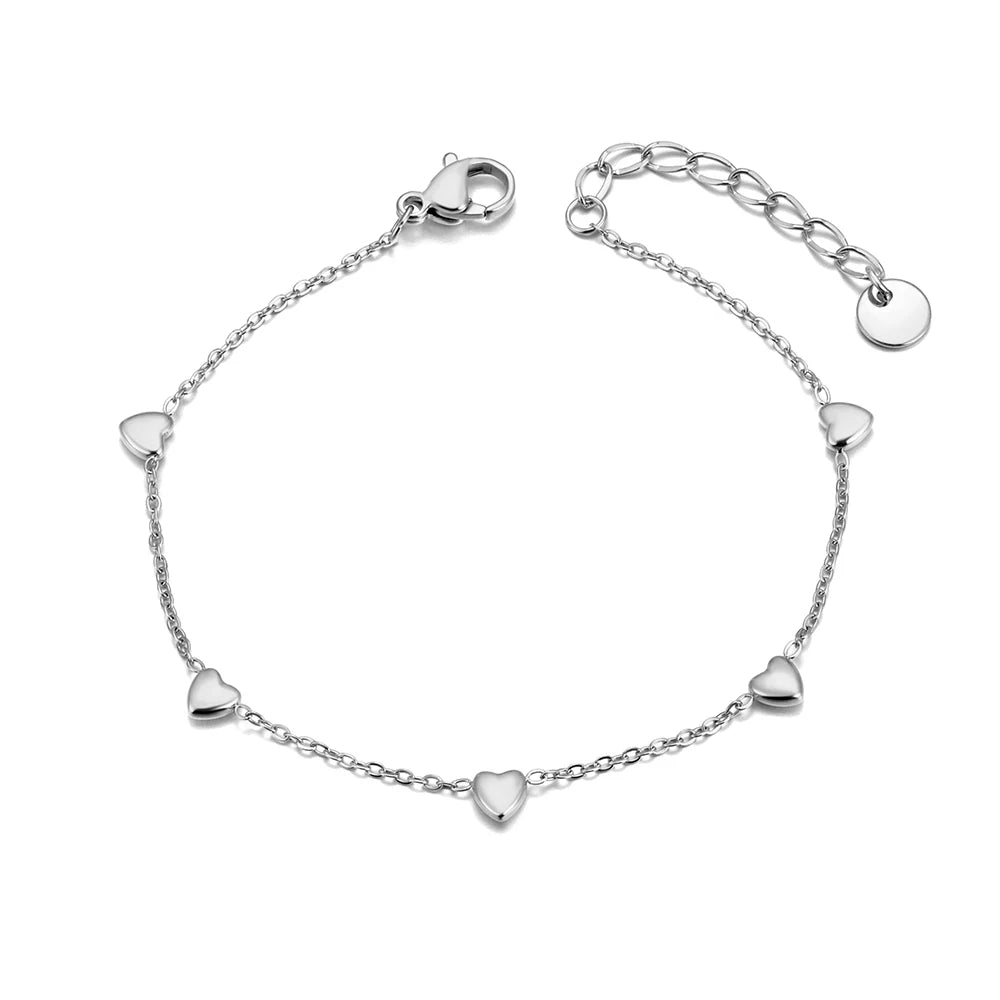 Dainty Heart Chain Bracelet