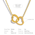 UHBINYCA Dainty Both Heart Pendant Collar Necklace for Women Gold Plated Stainless Steel Exquisite Fashion Jewelry