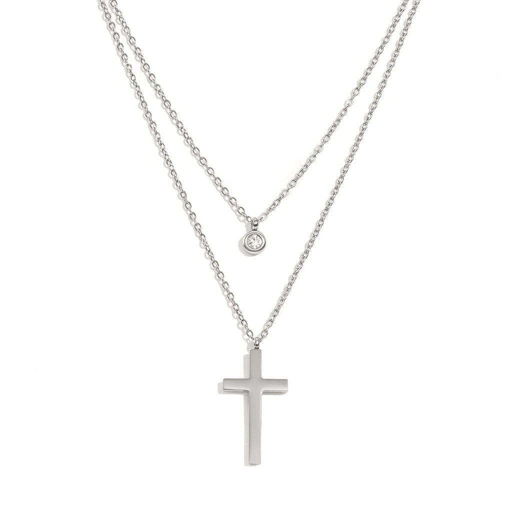 Layered Cross Necklace