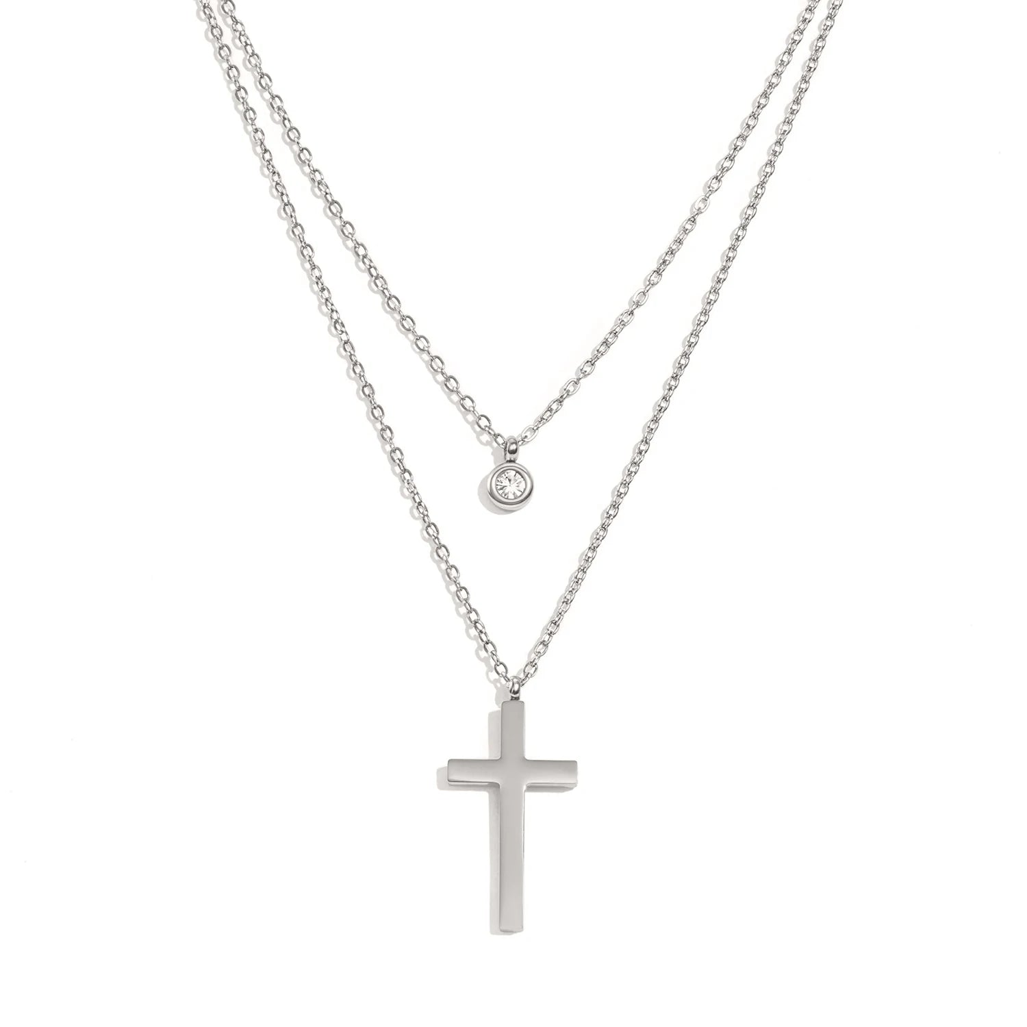 Layered Cross Necklace
