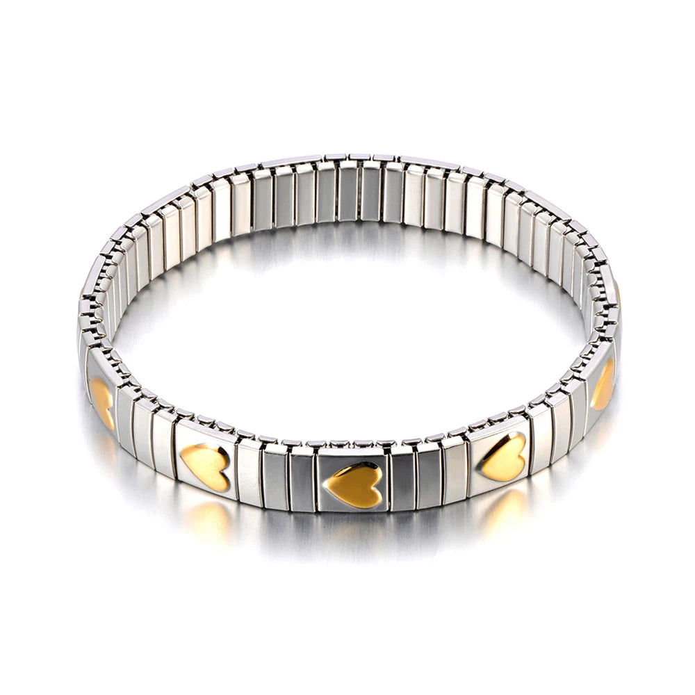 Golden Crystal Heart Bracelet