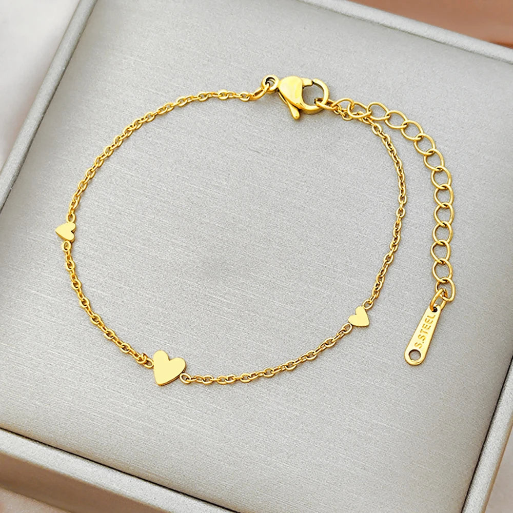 Golden Love Heart Bracelet
