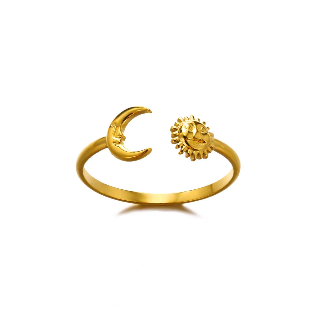 Zircon Double Cross Rings For Woman Stainless Steel Gold Color Shiny Opening Ring New Luxury Fashion Wedding Jewelry Gift Bague