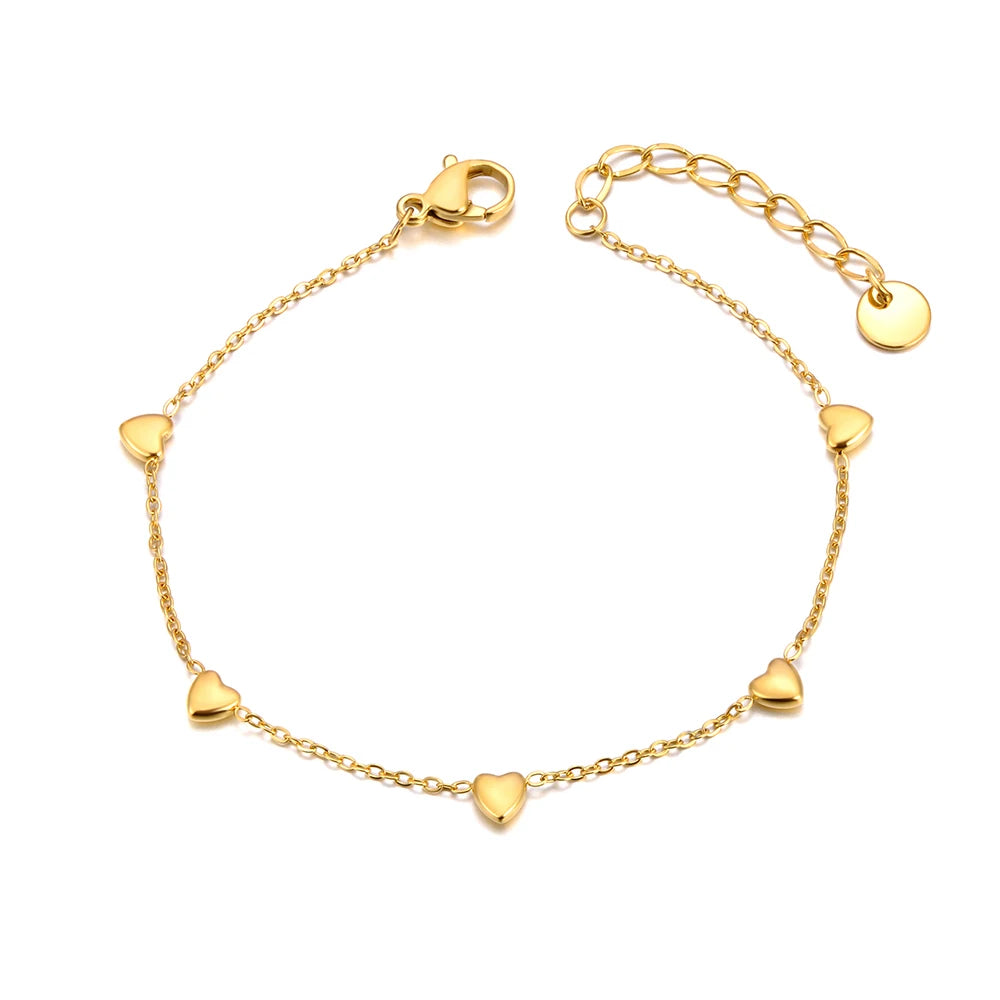 Dainty Heart Chain Bracelet