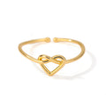 Cute Heart Rings For Women Stainless Steel Gold Color Spiral Twist Finger Ring Aesthetic Wedding Jewelry Anniversary Gift