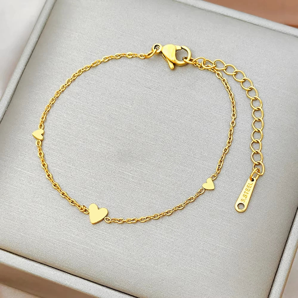 Golden Love Heart Bracelet