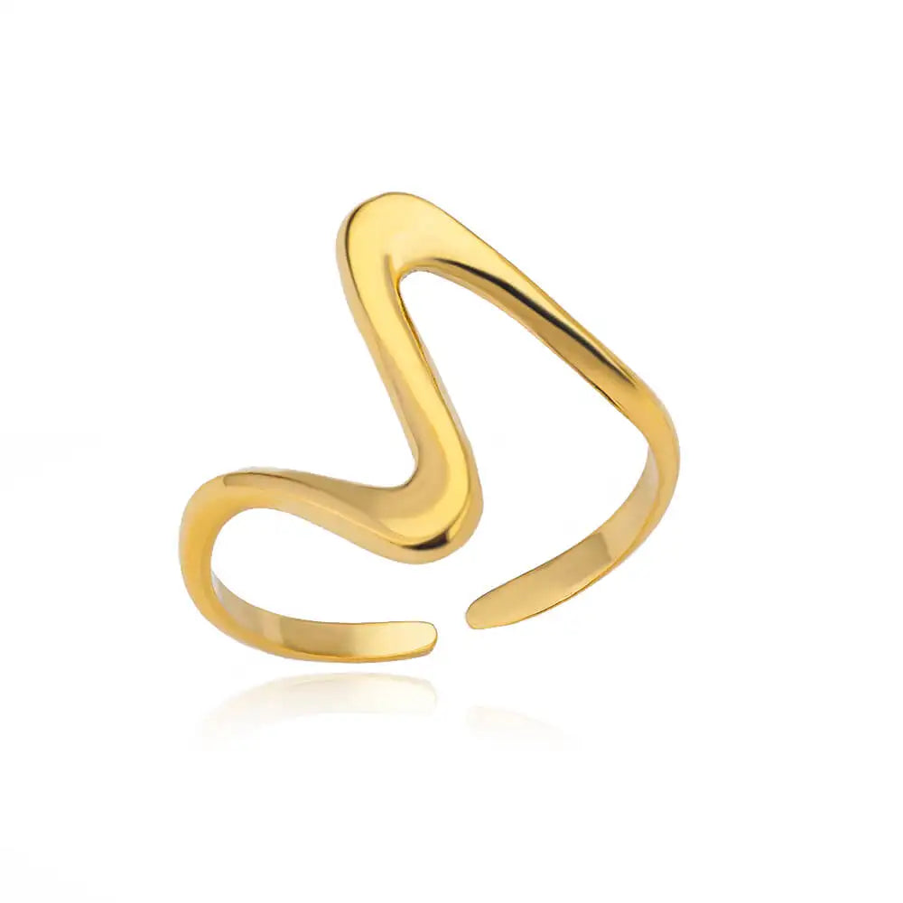 Zircon Double Cross Rings For Woman Stainless Steel Gold Color Shiny Opening Ring New Luxury Fashion Wedding Jewelry Gift Bague