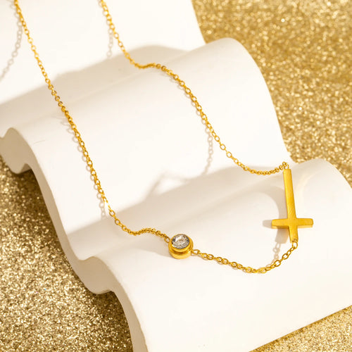 Elegant Cross Charm Necklace