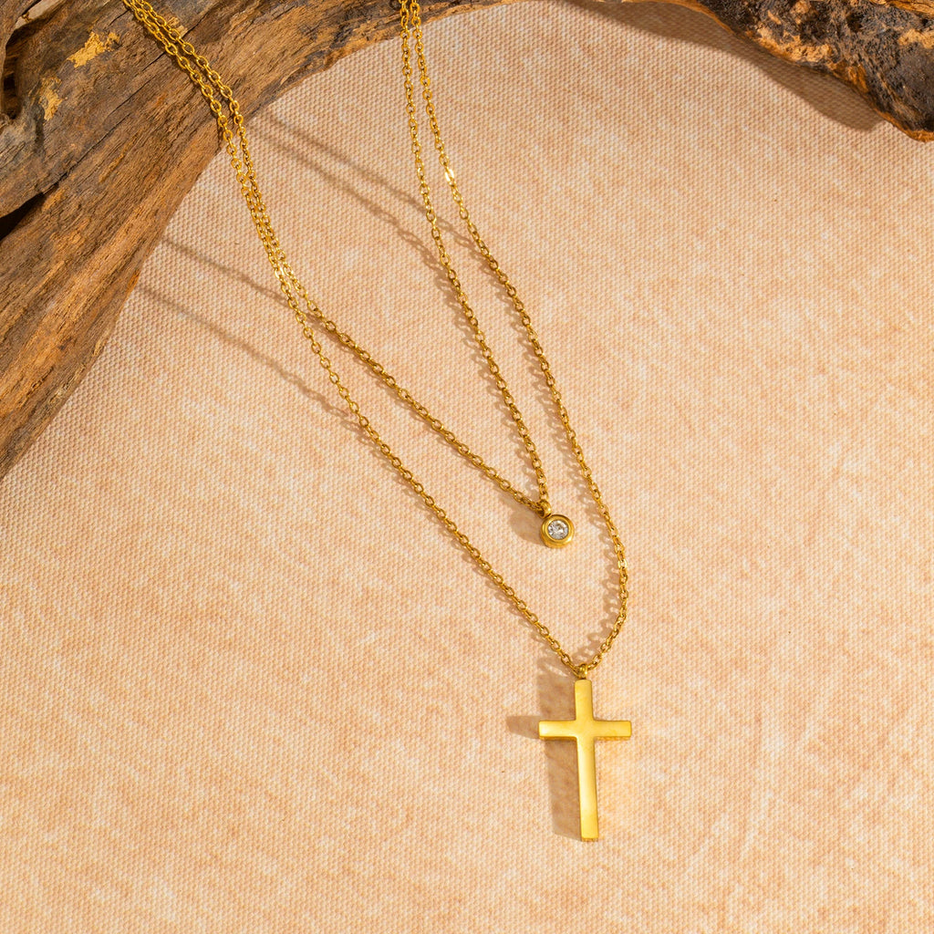 Layered Cross Necklace