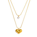 Layered Heart Charm Necklace