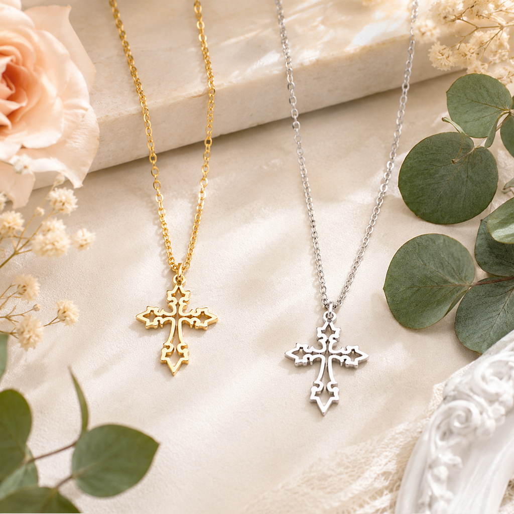 Vintage Grace Cross Necklace