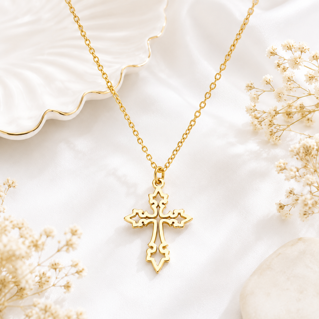 Vintage Grace Cross Necklace