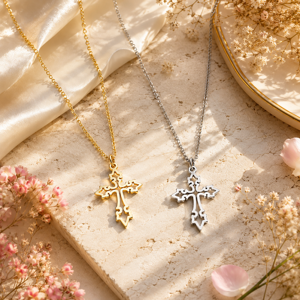 Vintage Grace Cross Necklace