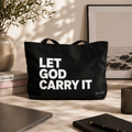 1 Peter 5:7 Tote Bag (Black)