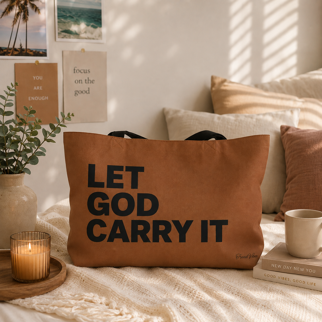 1 Peter 5:7 Tote Bag (Brown)